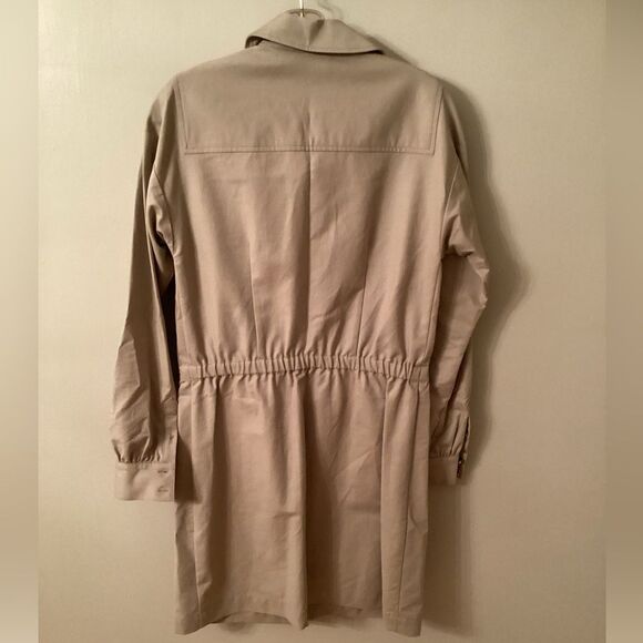DEREK LAM 10 CROSBY SIZE 8 KHAKI DRAWSTRING SHIRTDRESS - Picture 3 of 10